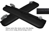 BLACK STITCH 2X SUN VISORS LEATHER SKIN COVERS FITS LOTUS EVORA 2009-2014