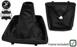 BLACK STITCH LEATHER MANUAL GEAR GAITER+PLASTIC FRAME FITS SEAT IBIZA 2015-2017