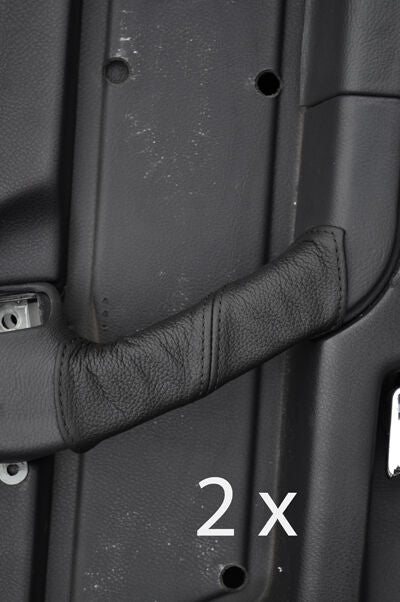 black stitch FITS ALFA ROMEO 164 87-98 2X DOOR HANDLE LEATHER COVERS CUSTOM NEW