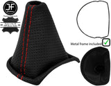 RED STITCH PERFORATED LEATHER AUTO GEAR GAITER +METAL FRAME FOR MG MGTF 99-05
