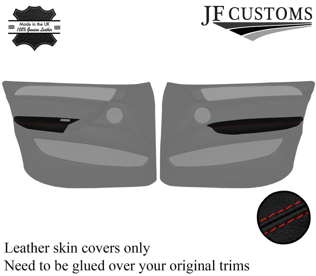 D RED STITCH 2X FRONT DOOR ARMREST LEATHER COVERS FOR BMW X6 E71 E72 07-14