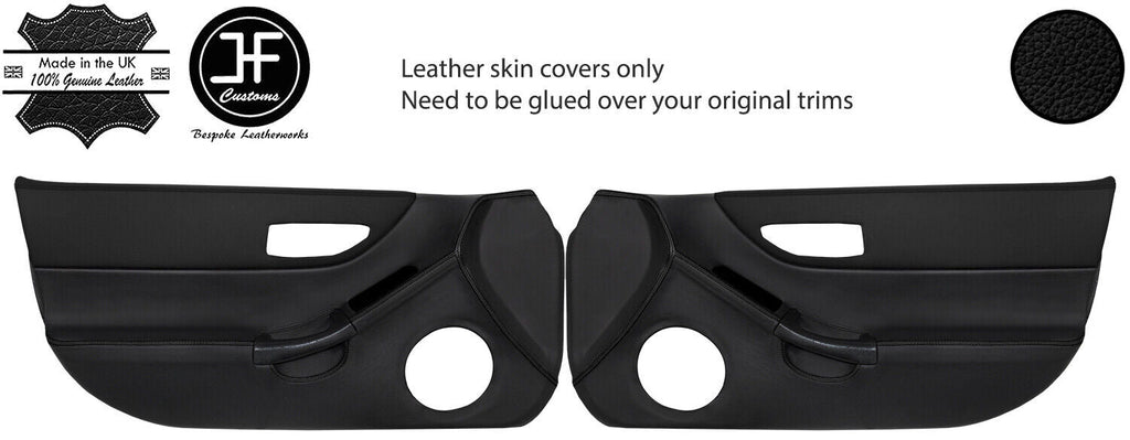 BLACK BLACK 2 TONE 2X FULL DOOR CARD LEATHER COVERS FOR HONDA CRX DEL SOL 92-97