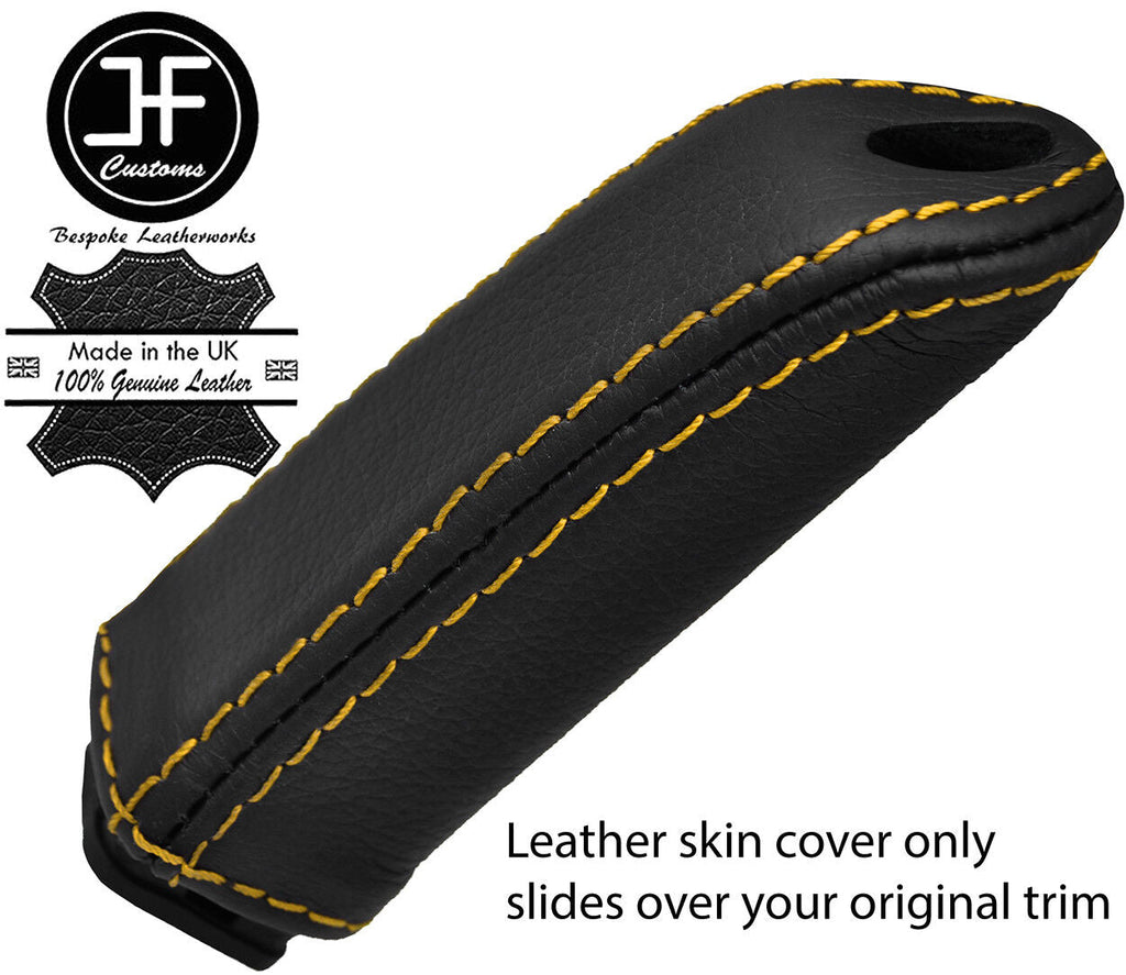 YELLOW STITCH REAL LEATHER HANDBRAKE HANDLE COVER FITS PEUGEOT RCZ 2009-2016