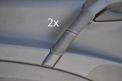 white stitch FITS MERCEDES VITO VIANO 109 W639 2X DOOR HANDLE GREY LTHR COVERS