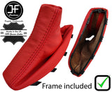 RED TOP GRAIN LEATHER HANDBRAKE GAITER + PLASTIC FRAME FOR BMW X3 E83 03-2010