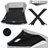 L BLUE STITCH LUXE SUEDE HARDTOP ROOF PILLAR KIT COVER FITS BMW E36 CONVERTIBLE
