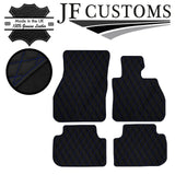 BLUE DIAMOND STITCH VINYL 4X TAILORED FLOOR MAT CARPETS FOR BMW F40 19-21