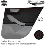 FOR FORD FOCUS MK4 18-20 D RED STITCH LEATHER 4X FULL DOOR CARD TRIM COVERS