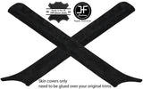 BLACK STITCHING 2X A PILLAR SUEDE COVERS FITS BMW E30 1984-1993 SALOON