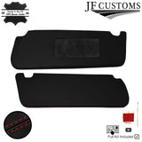 D RED CROSS STITCH 2X SUN VISOR COVERS FOR RENAULT TRAFIC VAUXHALL VIVARO 14-20