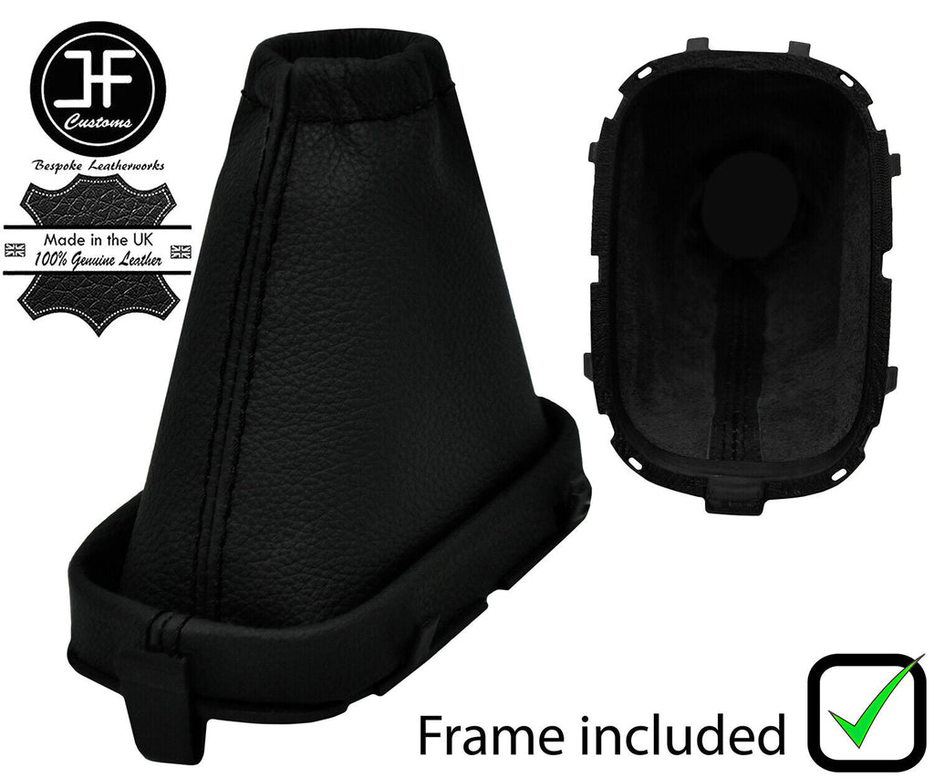 BLACK STITCH LEATHER MANUAL GEAR GAITER + FRAME FOR NISSAN MICRA K12 2006-2010