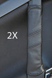 FITS VECTRA C 2X DOOR HANDLE COVERS black stitch CUSTOM NEW MADE IN UK