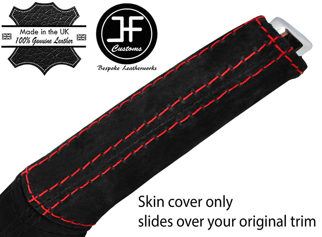 RED STITCH REAL SUEDE HANDBRAKE HANDEL COVER FITS SEAT LEON MK3 2012-2017