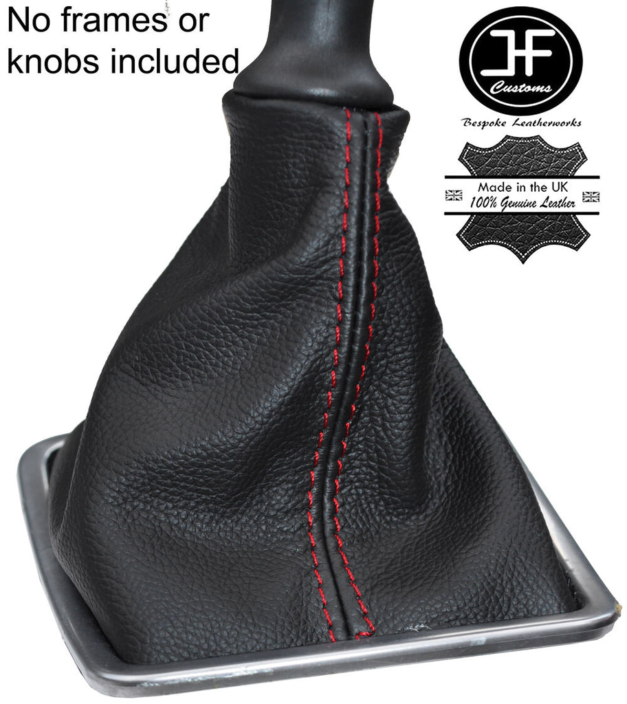 RED STITCHING MANUAL LEATHER GEAR GAITER FOR RENAULT LAGUNA 3 MK3 2007-2014