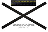 YELLOW STITCH 2X DOOR SILL TRIM LEATHER SKIN COVERS FITS PORSCHE 911 964 89-94