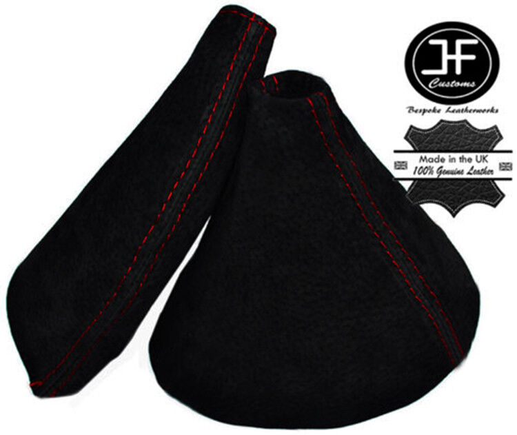 RED DOUBLE STITCH FOR MAZDA MX5 MK3 NC 2005-2012 SUEDE GEAR HANDBRAKE GAITER