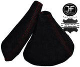 RED DOUBLE STITCH FOR MAZDA MX5 MK3 NC 2005-2012 SUEDE GEAR HANDBRAKE GAITER