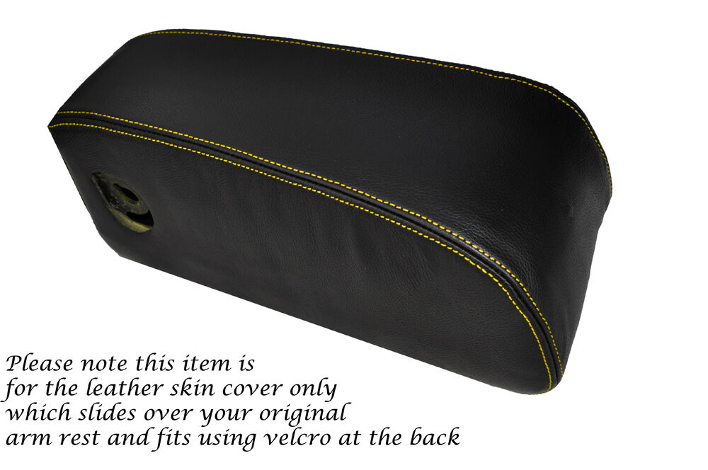 YELLOW STITCHING LEATHER ARMREST SKIN COVER FITS ROVER P5 P5B V8 COUPE