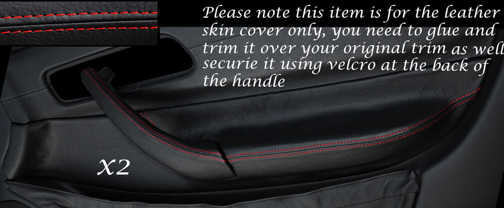 RED STITCH 2X FRONT DOOR HANDLE ARMREST COVERS FITS MERCEDES SLK R170 96-04