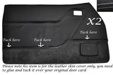 GREY STITCH 2X FRONT DOOR CARDS LEATHER SKIN COVERS FITS FORD CAPRI MK2 MK3