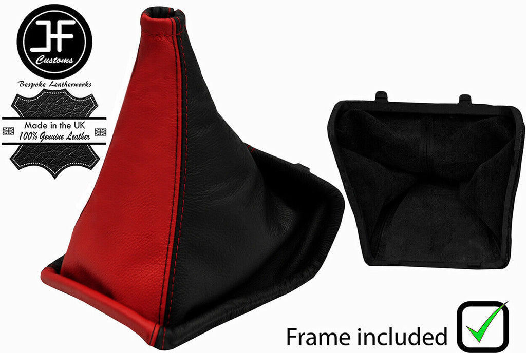 BLACK & RED LEATHER MANUAL GEAR + PLASTIC FRAME FITS HUMMER H3 2005-2011