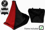 BLACK & RED LEATHER MANUAL GEAR + PLASTIC FRAME FITS HUMMER H3 2005-2011