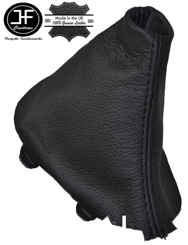 BLACK STITCHING REAL BLACK LEATHER MANUAL GEAR GAITER FITS AUDI A3 2001-2012