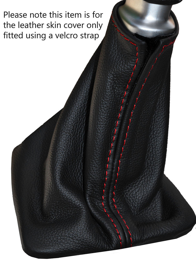 RED STITCH MANUAL LEATHER GEAR GAITER FITS KIA VENGA 2010-2015 CUSTOM NEW
