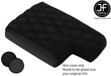 BLACK DIAMOND STITCH ARMREST CARBON VINYL AND SUEDE COVER FOR BMW 3 E46 99-05