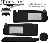 BLACK STITCH TOP-GRAIN LEATHER 2X SUN VISOR COVERS FITS JAGUAR S TYPE 02-08