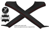 RED STITCHING 2X A PILLAR REAL LEATHER COVERS FITS SUBARU FORESTER 2002-2008