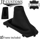 BLACK STITCH LEATHER AUTOMATIC GEAR GAITER+PLASTIC FRAME FOR HYUNDAI IX20 15-20