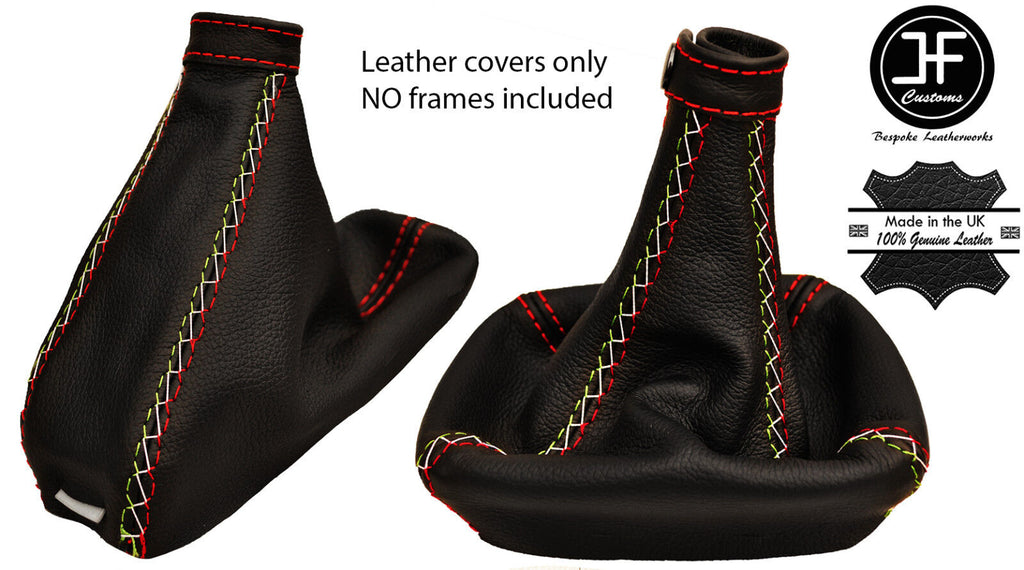RED STITCH LEATHER GAITER SET FITS ALFA ROMEO 159 05-11 ITALIAN CROSS STITCH