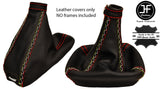 RED STITCH LEATHER GAITER SET FITS ALFA ROMEO 159 05-11 ITALIAN CROSS STITCH