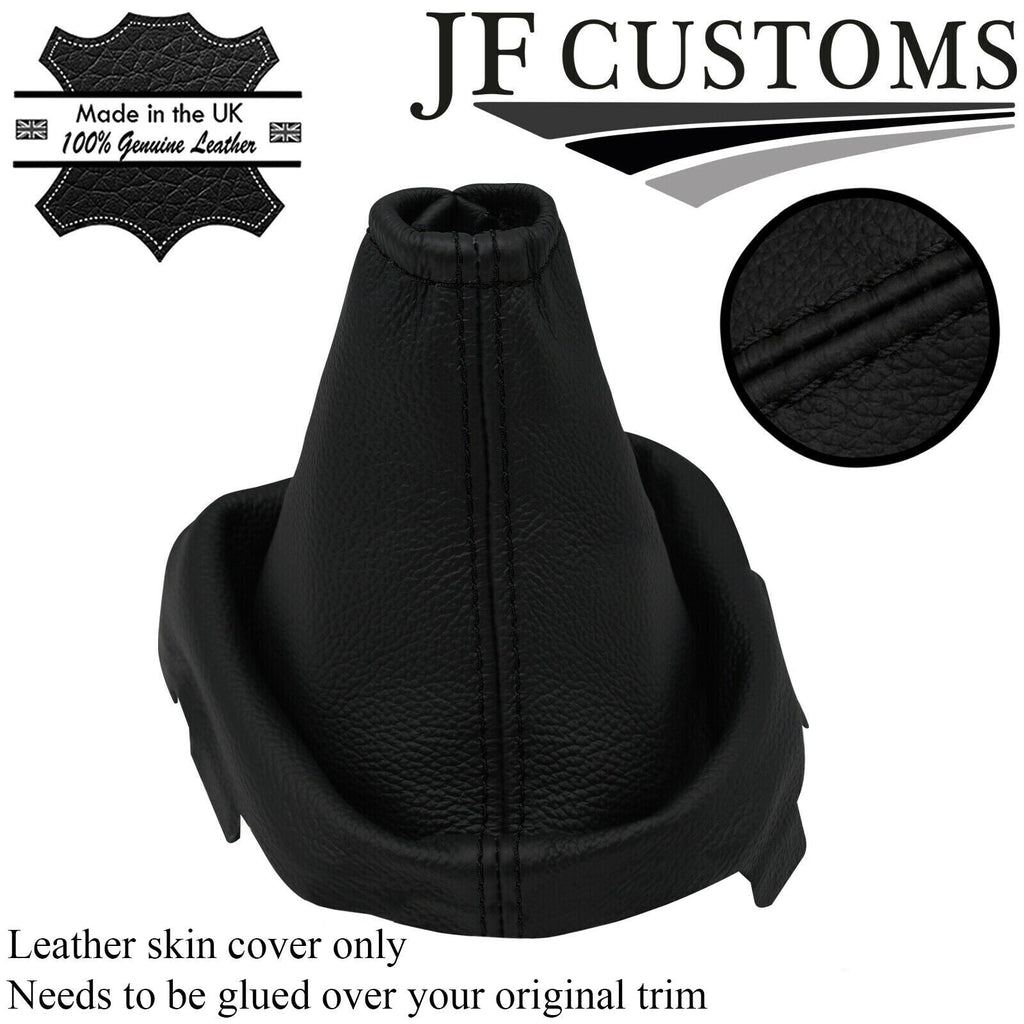 BLACK STITCH ITALIAN LEATHER GEAR GAITER FITS TOYOTA AURIS 15-18 CUSTOM NEW