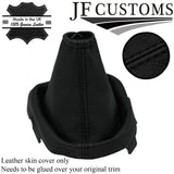 BLACK STITCH ITALIAN LEATHER GEAR GAITER FITS TOYOTA AURIS 15-18 CUSTOM NEW