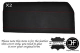 RED STITCH 2X FRONT DOOR CARD SKIN COVERS FITS FORD ESCORT MK1 COUPE 2 DOOR