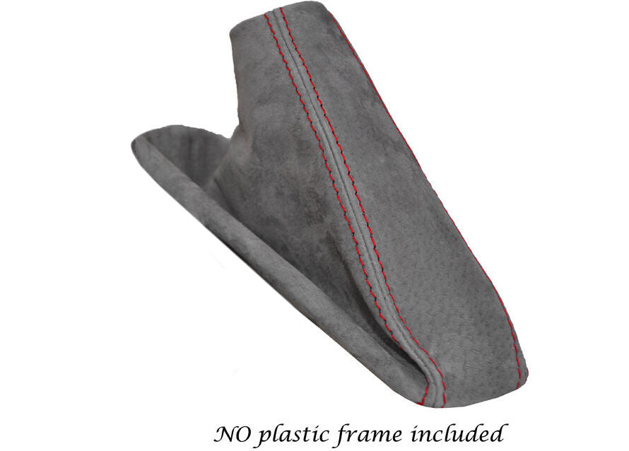 RED STITCH FITS BMW 3 SERIES E36 E46 HANDBRAKE GAITOR PU SUEDE GRAPHITE