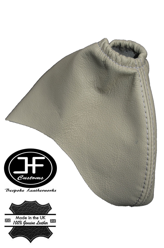 WHITE STITCH CHAMPAIGNE BEIGE LEATHER HANDBRAKE GAITER FITS JAGUAR X-TYPE 01-09