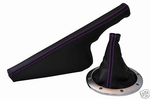 FITS AUDI TT 98-06 GEAR+HANDBRAKE GAITER PURPLE STITCH CUSTOM NEW MADE IN UK