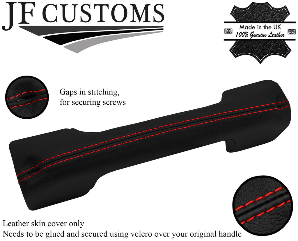 RED STITCH  FULL DASH HANDLE LEATHER COVER FOR LAND ROVER DEFENDER 07-16