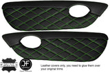 GREEN DIAMOND STITCH 2X DOOR CARD TRIM LEATHER COVERS FITS MG TF MGTF MK2 00-06