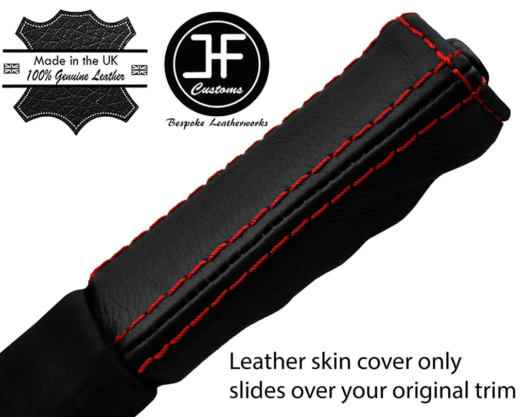 RED STITCH LEATHER HANDBRAKE HANDLE COVER FOR FORD GRANADA MK1 CUSTOM NEW