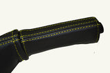 yellow stitch FITS SEAT IBIZA MK4 02-08 LEATHER HANDBRAKE HANDLE COVER ONLY