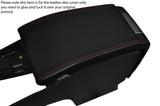 RED STITCH LEATHER ARMREST SKIN COVER FITS VOLVO S80 2006-2014 CUSTOM NEW