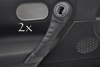 FITS RENAULT MEGANE  2002-2008 2X DOOR HANDLE COVERS black stitching CUSTOM NEW