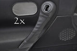 FITS RENAULT MEGANE  2002-2008 2X DOOR HANDLE COVERS black stitching CUSTOM NEW