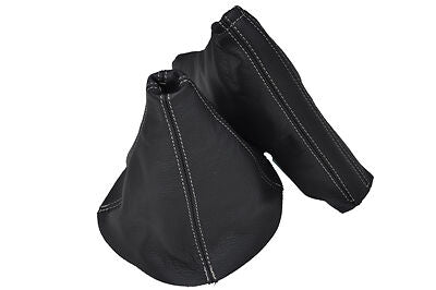FITS ASTRA MK5 H GEAR HANDBRAKE GAITER LEATHER  WHITE STITCHING 2004-2009