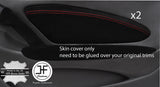 RED STITCH 2X FRONT DOOR CARD TRIM SUEDE COVERS FITS TOYOTA CELICA MK7 99-05