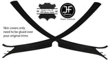 BLACK STITCH 2X A POST PILLAR SUEDE COVERS FITS FORD MUSTANG COUPE 2010-2013